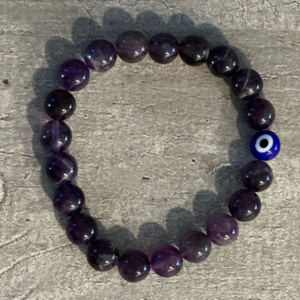 Amethyst & Evil Eye Bracelet